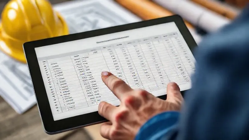 photorealistic, professional photography, 8K, cinematic lighting, sharp focus, depth of field, shot on a high-end DSLR. A detailed project delay log spreadsheet on a tablet, with a construction manager's hand pointing to a specific entry, blueprints and hard hat visible in the background, conveying meticulous record-keeping on a construction site. photorealistic, professional photography, 8K, cinematic lighting, sharp focus, depth of field, shot on a high-end DSLR. A detailed project delay log spreadsheet on a tablet, with a construction manager's hand pointing to a specific entry, blueprints and hard hat visible in the background, conveying meticulous record-keeping on a construction site.