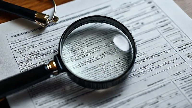A photorealistic image of a complex legal document or tax form with a magnifying glass over it, symbolizing scrutiny and understanding of financial regulations. Cinematic lighting, 8K hyper-detailed.