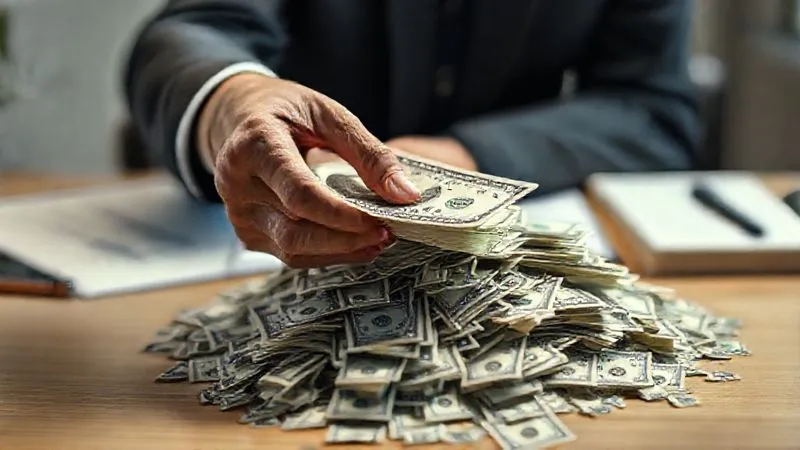 Photorealistic image of a hand carefully extracting a small stack of dollar bills from a larger pile of money, symbolizing a "free withdrawal" from an annuity without disturbing the main capital. The setting is a clean, modern desk with financial documents, cinematic lighting, sharp focus on the hands and money, depth of field blurring the background, 8K hyper-detailed, shot on a high-end DSLR. Photorealistic image of a hand carefully extracting a small stack of dollar bills from a larger pile of money, symbolizing a "free withdrawal" from an annuity without disturbing the main capital. The setting is a clean, modern desk with financial documents, cinematic lighting, sharp focus on the hands and money, depth of field blurring the background, 8K hyper-detailed, shot on a high-end DSLR.