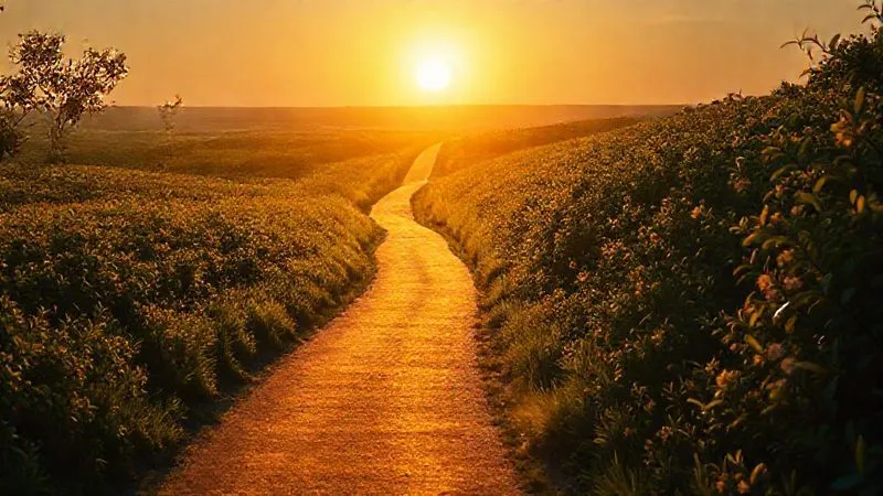 A photorealistic, professional photography, 8K, cinematic lighting, sharp focus, depth of field, shot on a high-end DSLR of a winding golden path stretching into a distant, sunlit horizon, symbolizing a prolonged journey and extended growth. The path is well-maintained, flanked by lush, vibrant foliage, evoking foresight and sustained prosperity. A photorealistic, professional photography, 8K, cinematic lighting, sharp focus, depth of field, shot on a high-end DSLR of a winding golden path stretching into a distant, sunlit horizon, symbolizing a prolonged journey and extended growth. The path is well-maintained, flanked by lush, vibrant foliage, evoking foresight and sustained prosperity.