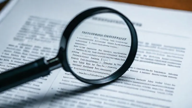 photorealistic, professional photography, 8K, cinematic lighting, sharp focus, depth of field, shot on a high-end DSLR, a magnifying glass hovering over complex financial contract text, highlighting key clauses and numbers, symbolizing careful scrutiny of annuity details and fees, professional and informative.