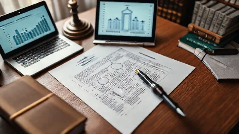 A photorealistic, high-angle shot of a complex legal document with a pen, surrounded by legal books and a laptop displaying a court diagram, cinematic lighting highlighting the intricate details, sharp focus on the document, depth of field blurring the background, 8K, professional photography. A photorealistic, high-angle shot of a complex legal document with a pen, surrounded by legal books and a laptop displaying a court diagram, cinematic lighting highlighting the intricate details, sharp focus on the document, depth of field blurring the background, 8K, professional photography.