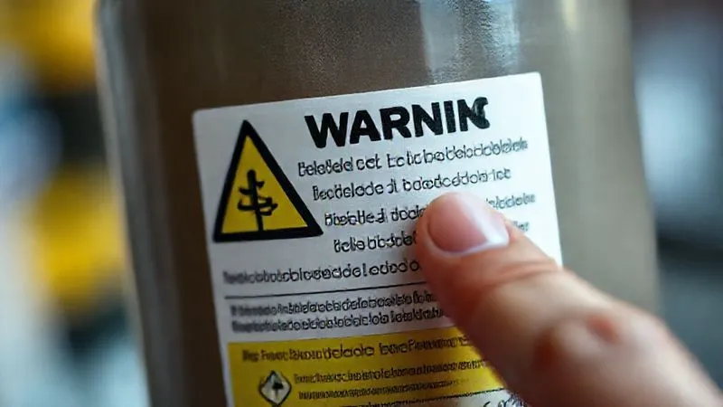 A photorealistic close-up of a product's warning label, clearly legible and prominently placed, with a hand pointing to a specific safety instruction. The label is bilingual, and the text is bold and uses universally recognized hazard symbols. Cinematic lighting, sharp focus on the label, depth of field blurring the background. Shot on a high-end DSLR, 8K hyper-detailed, professional photography. A photorealistic close-up of a product's warning label, clearly legible and prominently placed, with a hand pointing to a specific safety instruction. The label is bilingual, and the text is bold and uses universally recognized hazard symbols. Cinematic lighting, sharp focus on the label, depth of field blurring the background. Shot on a high-end DSLR, 8K hyper-detailed, professional photography.
