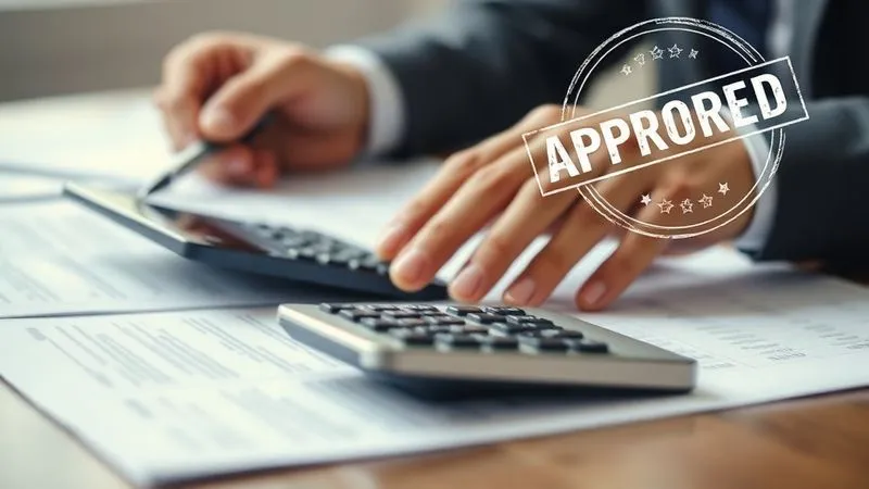 A close-up of a veteran's hands reviewing documents, with a blurred calculator and a subtle 'approved' stamp in the background, conveying diligence, financial planning, and successful application. The lighting is soft and professional. A close-up of a veteran's hands reviewing documents, with a blurred calculator and a subtle 'approved' stamp in the background, conveying diligence, financial planning, and successful application. The lighting is soft and professional.