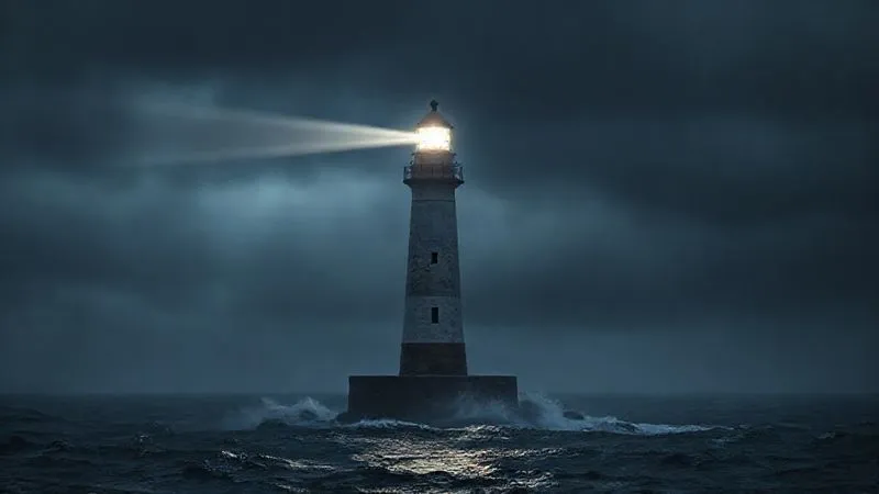 A photorealistic image of a lone lighthouse standing strong against a stormy, dark sea, its beam cutting through the gloom to guide ships, symbolizing long-term vigilance and stability for a reinsurance firm. Professional photography, 8K, cinematic lighting, sharp focus on the lighthouse, depth of field blurring the background, shot on a high-end DSLR. A photorealistic image of a lone lighthouse standing strong against a stormy, dark sea, its beam cutting through the gloom to guide ships, symbolizing long-term vigilance and stability for a reinsurance firm. Professional photography, 8K, cinematic lighting, sharp focus on the lighthouse, depth of field blurring the background, shot on a high-end DSLR.